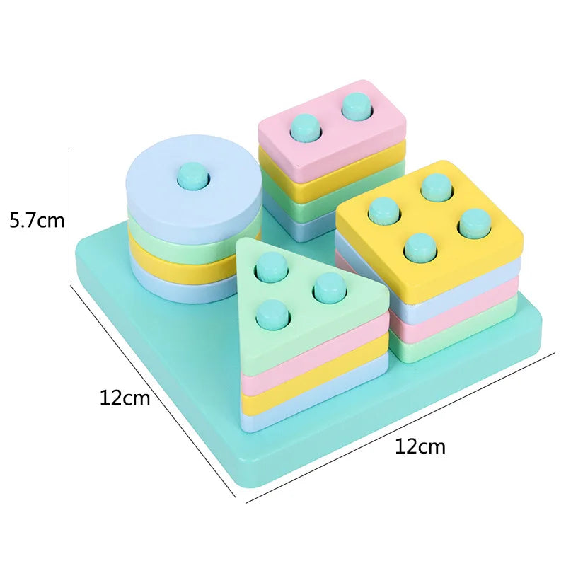 Montessori Wooden 3D Educational Puzzle Set for Kids – Early Learning Toy for Cognitive Development & Creative Play (Ages 0–6)