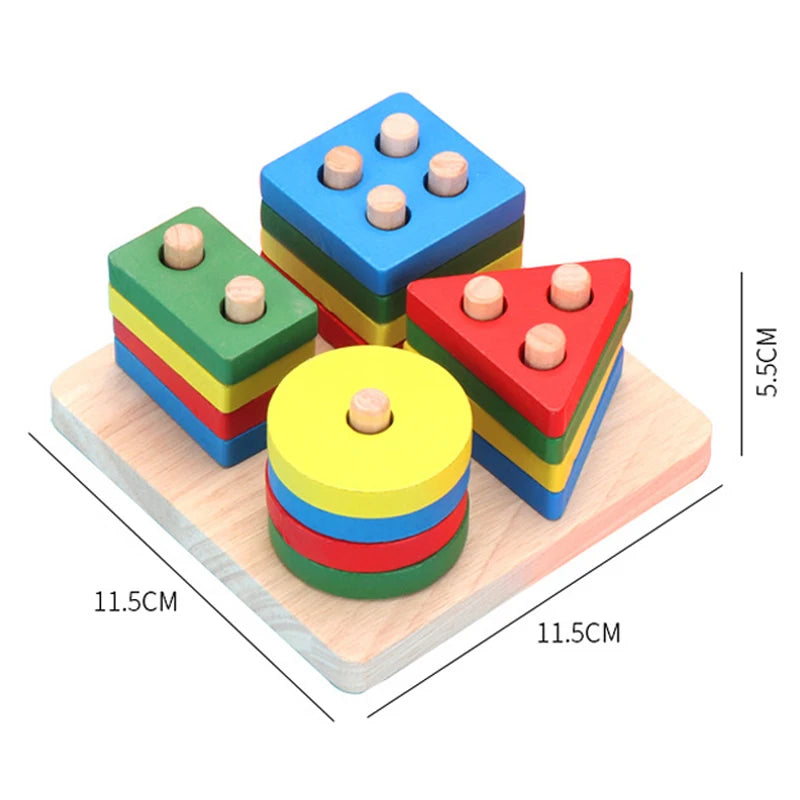 Montessori Wooden 3D Educational Puzzle Set for Kids – Early Learning Toy for Cognitive Development & Creative Play (Ages 0–6)
