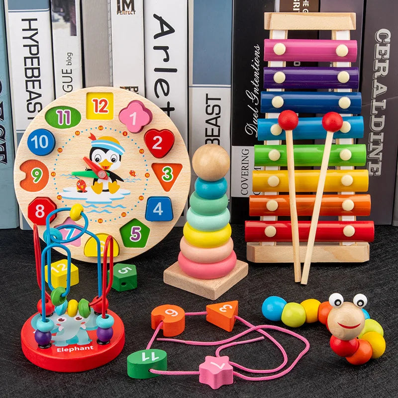 Montessori Wooden 3D Educational Puzzle Set for Kids – Early Learning Toy for Cognitive Development & Creative Play (Ages 0–6)