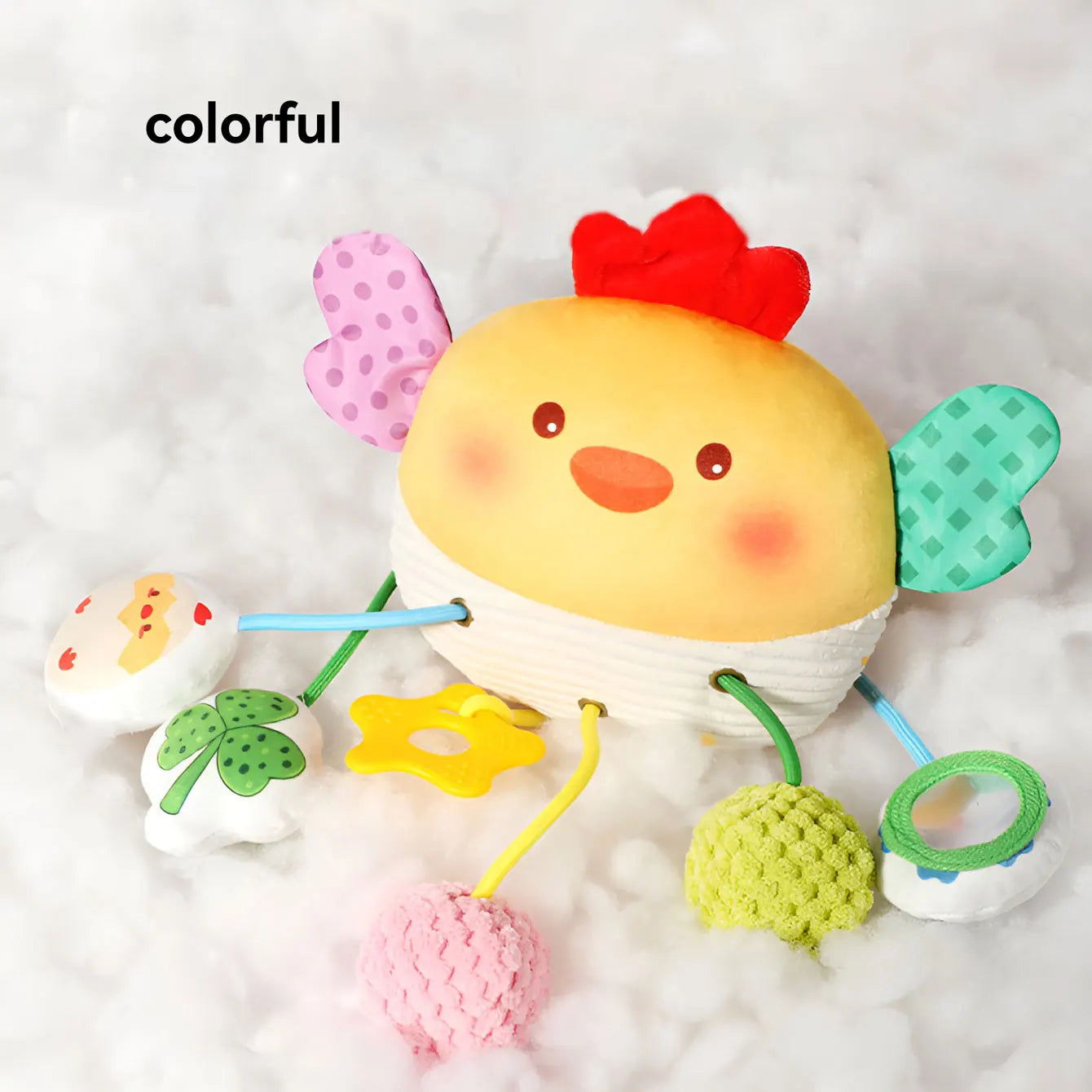 Baby Crib Hanging Toy – Cartoon Bed Bell Pendant with Drawstring | Soothing Sensory Teether & Stroller Crib Decoration for Newborns