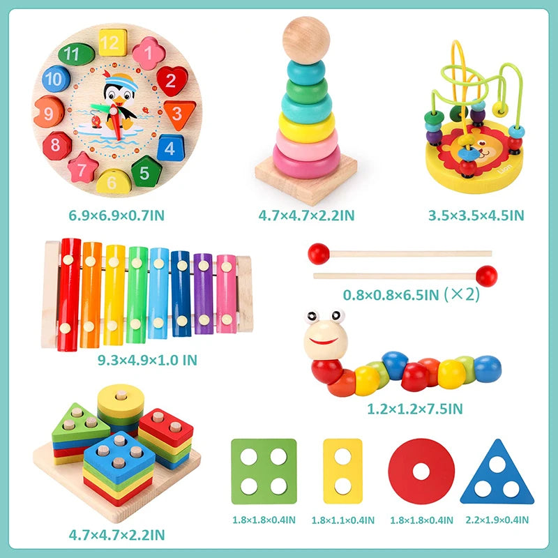 Montessori Wooden 3D Educational Puzzle Set for Kids – Early Learning Toy for Cognitive Development & Creative Play (Ages 0–6)