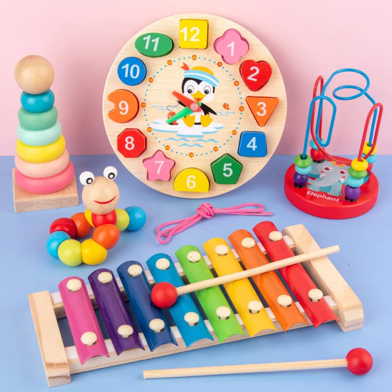 Montessori Wooden 3D Educational Puzzle Set for Kids – Early Learning Toy for Cognitive Development & Creative Play (Ages 0–6)