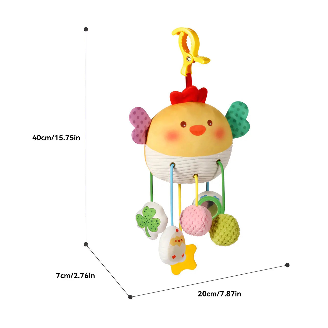 Baby Crib Hanging Toy – Cartoon Bed Bell Pendant with Drawstring | Soothing Sensory Teether & Stroller Crib Decoration for Newborns