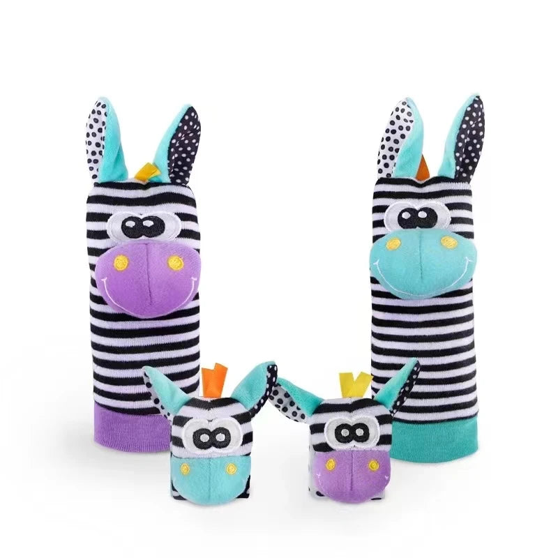 Baby Wrist Rattle Socks Toys Set – Cute Sensory Learning Gift for Newborns (0–12 Months) | Early Development Motor Skills Toy for Boys & Girls