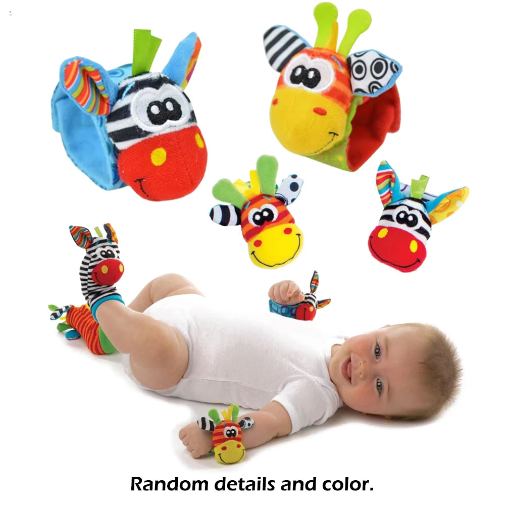Baby Wrist Rattle Socks Toys Set – Cute Sensory Learning Gift for Newborns (0–12 Months) | Early Development Motor Skills Toy for Boys & Girls