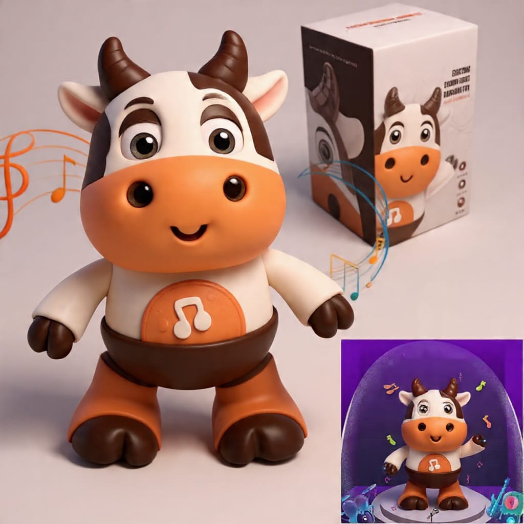 Interactive Musical Dancing Cow for Babies 🐄✨ | LED Lights + Educational Sounds