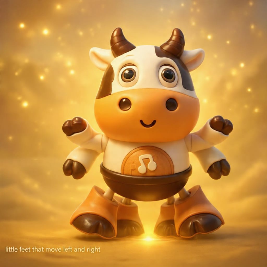 Interactive Musical Dancing Cow for Babies 🐄✨ | LED Lights + Educational Sounds